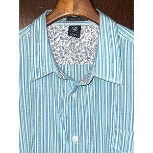 WHITE STUFF BLUE & WHITE STRIPE LONG SLEEVE COTTON SHIRT SIZE L NICE DETAILS